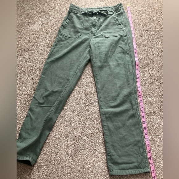 J. Crew XXS Green 100% Cotton Cotton Cropped Pants With Drawstring - Picture 9 of 10